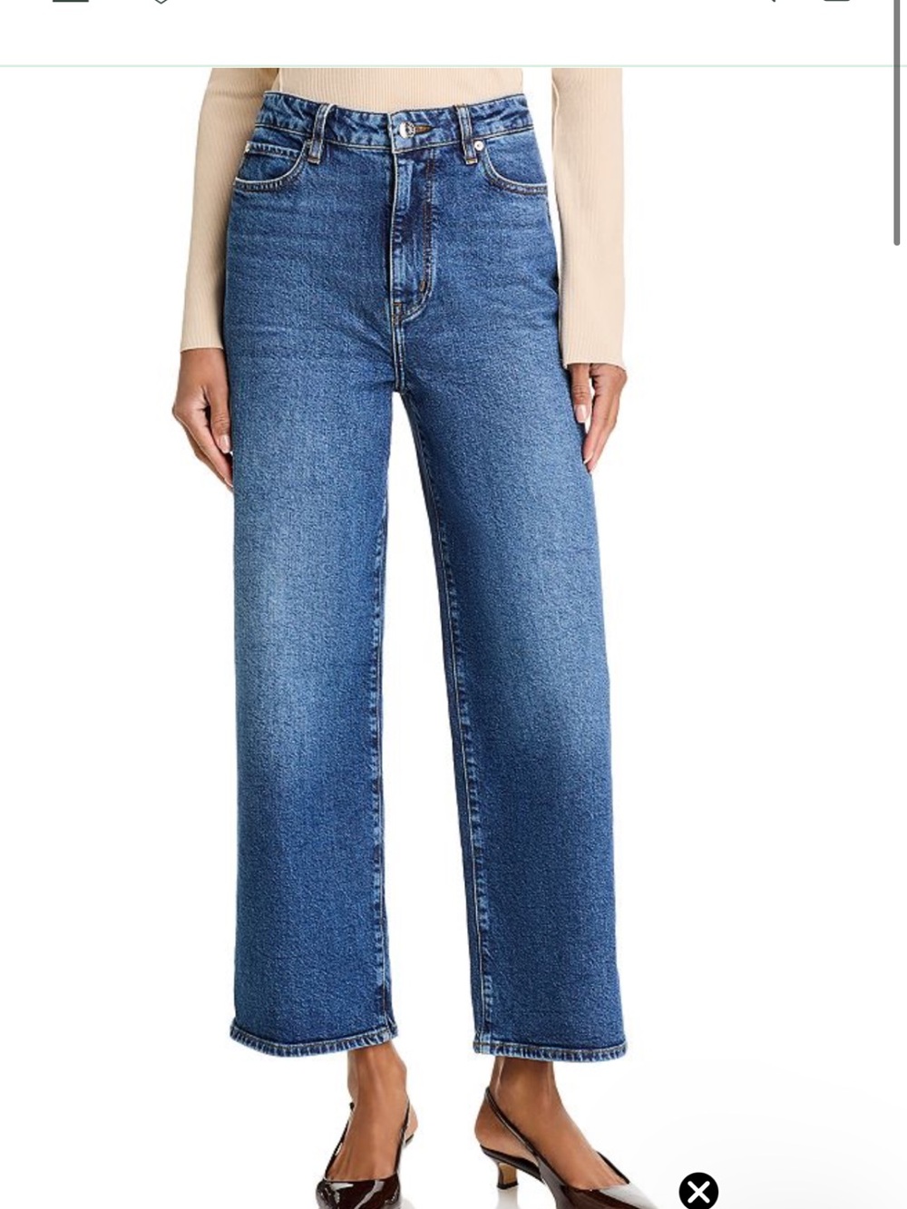 FRAME - The Wide High Rise Ankle Wide Leg Jeans - Rival Size 26
